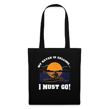 Kajak Shirt My Kayak is calling - Stoffbeutel - Schwarz - Vorne