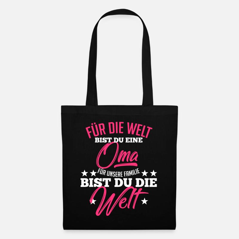 Oma Großeltern Geschenk - Stoffbeutel - Schwarz