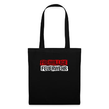 Feuerwehrmann Feuerwehr Berufsfeuerwehr - Stoffbeutel - Schwarz - Vorne
