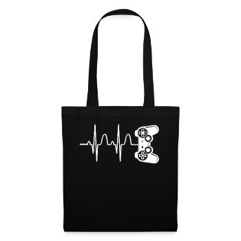 Gaming Zocker Heartbeat Video Game Esport - Tote Bag - black - Front