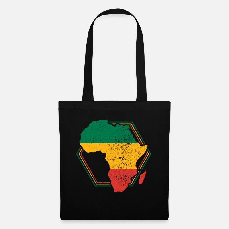 Afrika Karte - Stoffbeutel - Schwarz