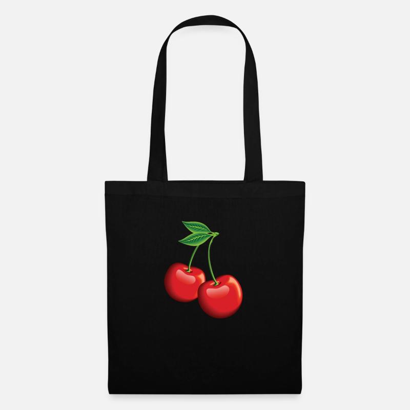 Rote Kirschen Cherries Kirschen Cherry - Stoffbeutel - Schwarz