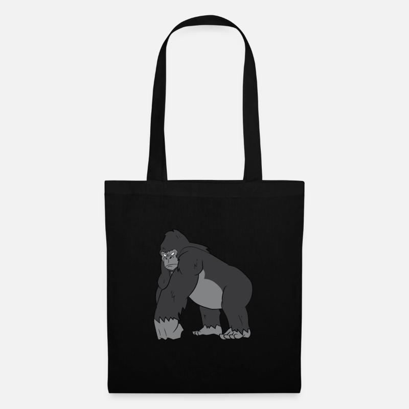 Gorilla - Kräftiger Silberrücken - Stoffbeutel - Schwarz