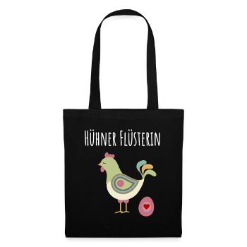 Hühner Flüsterin - Hühner Flüsterer Landwirtin - Stoffbeutel - Schwarz - Vorne
