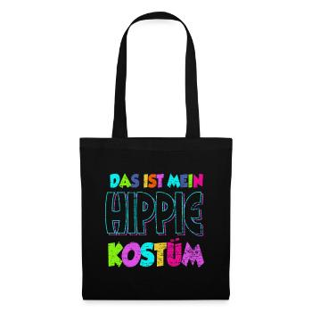 Hippie Kostüm - Stoffbeutel - Schwarz - Vorne