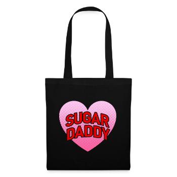 Sugar Daddy with pink heart | Sayings T-shirt - Tote Bag - black - Front