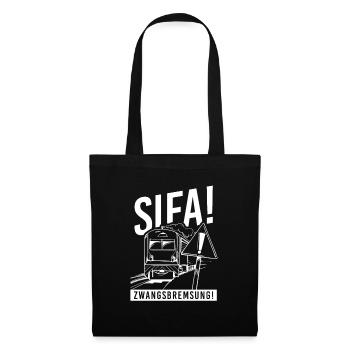 Lokführer Sifa Zugfahrer Lokomotifführer Geschenk - Stoffbeutel - Schwarz - Vorne