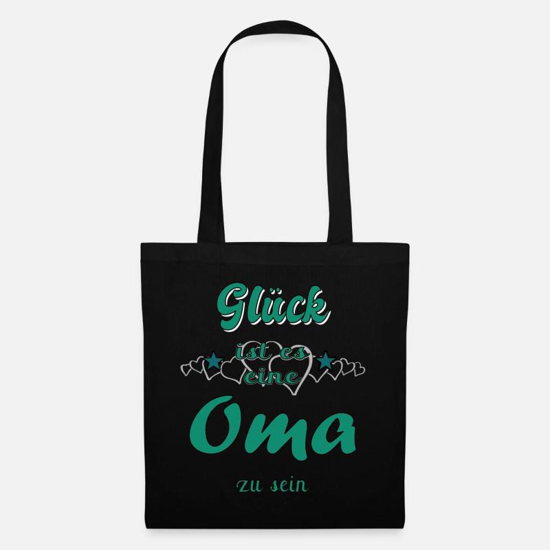 Glück stolze Oma - Stoffbeutel - Schwarz