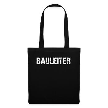 Bauleiter | Bau Geschenk Idee - Stoffbeutel - Schwarz - Vorne