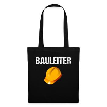 Bauleiter | Bauarbeiter Bau Baustelle - Stoffbeutel - Schwarz - Vorne