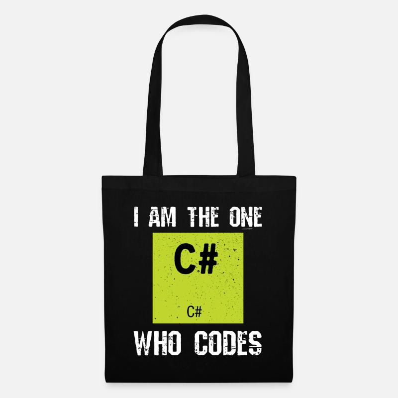 C# Coden Programmieren - Stoffbeutel - Schwarz