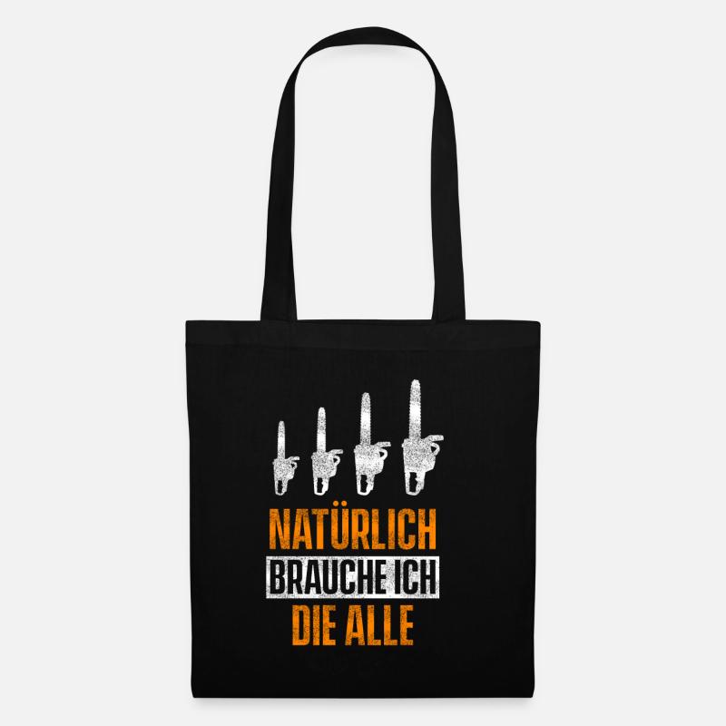 Holz Säge - Stoffbeutel - Schwarz