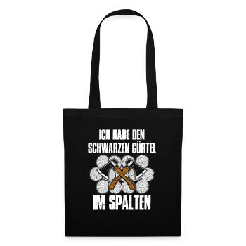 Schwarzen Gürtel im Spalten - Stoffbeutel - Schwarz - Vorne