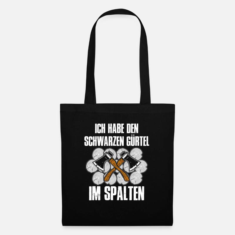 Schwarzen Gürtel im Spalten - Stoffbeutel - Schwarz