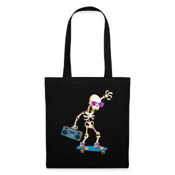Skeleton Skateboard Party 70s 80s 90s - Tote Bag - black - Front