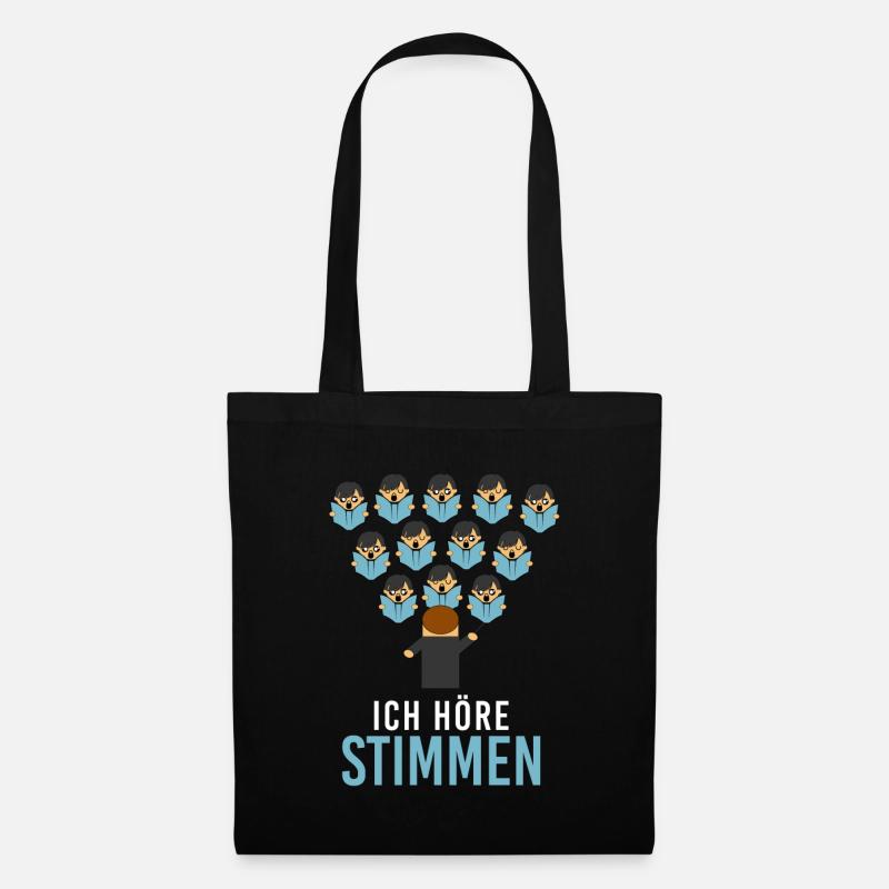 Ich Höre Stimmen Chor Chorleiter Dirigent Sänger - Stoffbeutel - Schwarz