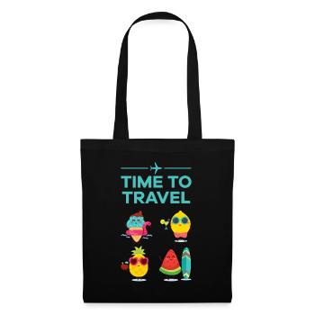 Time to travel Fruits and fruit on the road - Tote Bag - black - Front