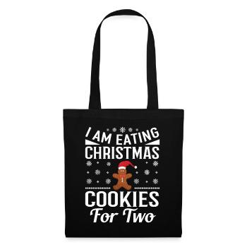 I AM EATING CHRISTMAS COOKIES FOR TWO GIFT IDEA - Stoffbeutel - Schwarz - Vorne