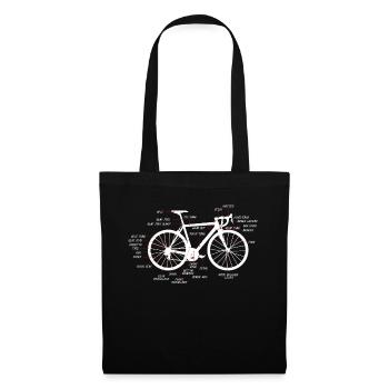 Road bike anatomy road bike components - Tote Bag - black - Front
