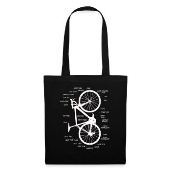 Road bike anatomy bicycle components vertical - Tote Bag - black - Front