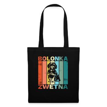 Bolonka Zwetna rétro cadeau pour les amoureux des chiens - Sac en tissu - noir - Devant