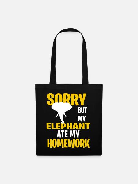 Funny Elephant Present Idea - Stoffbeutel - Schwarz