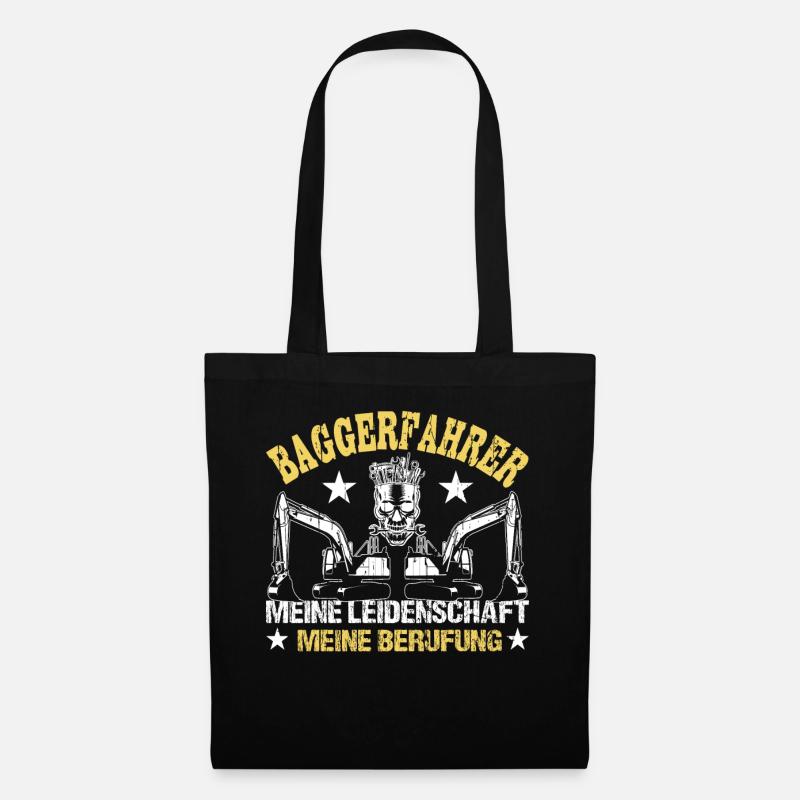 Baggerfahrer Sprüche Bagger Baggerführer Baustelle - Stoffbeutel - Schwarz