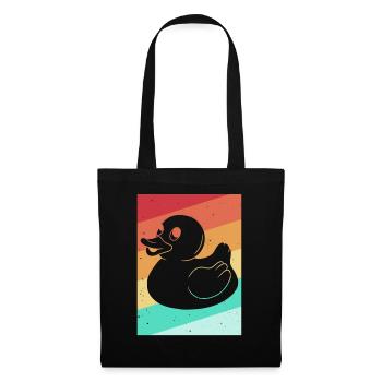Canard en caoutchouc canard en caoutchouc baignade canard rétro - Sac en tissu - noir - Devant