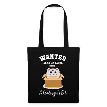 Chat de schrödinger physique chat chaton mignon - Sac en tissu - noir - Devant