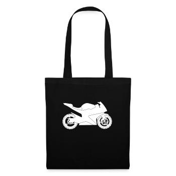 Machine de course Moto Silhouette - Sac en tissu - noir - Devant