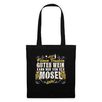 Wein Spruch Mosel Winzer Moselwein Geschenk - Stoffbeutel - Schwarz - Vorne