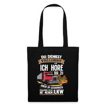 LKW Zuhören - Stoffbeutel - Schwarz - Vorne