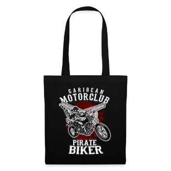 Pirate Biker Motorclub Motorcycle Chopper - Tote Bag - black - Front