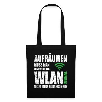 Computerfreak WLAN Spruch - Stoffbeutel - Schwarz - Vorne