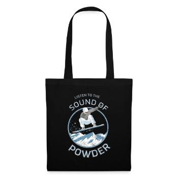 Snowboarder powder design - Tote Bag - black - Front