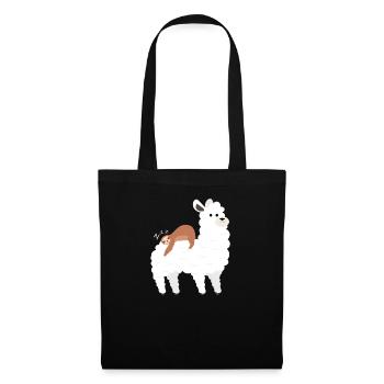 La paresse dort sur des oreillers en alpaga - Sac en tissu - noir - Devant