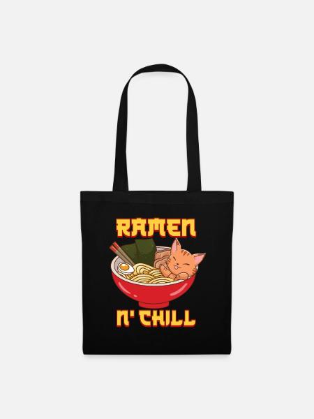 Ramen cat anime - Sac en tissu - noir
