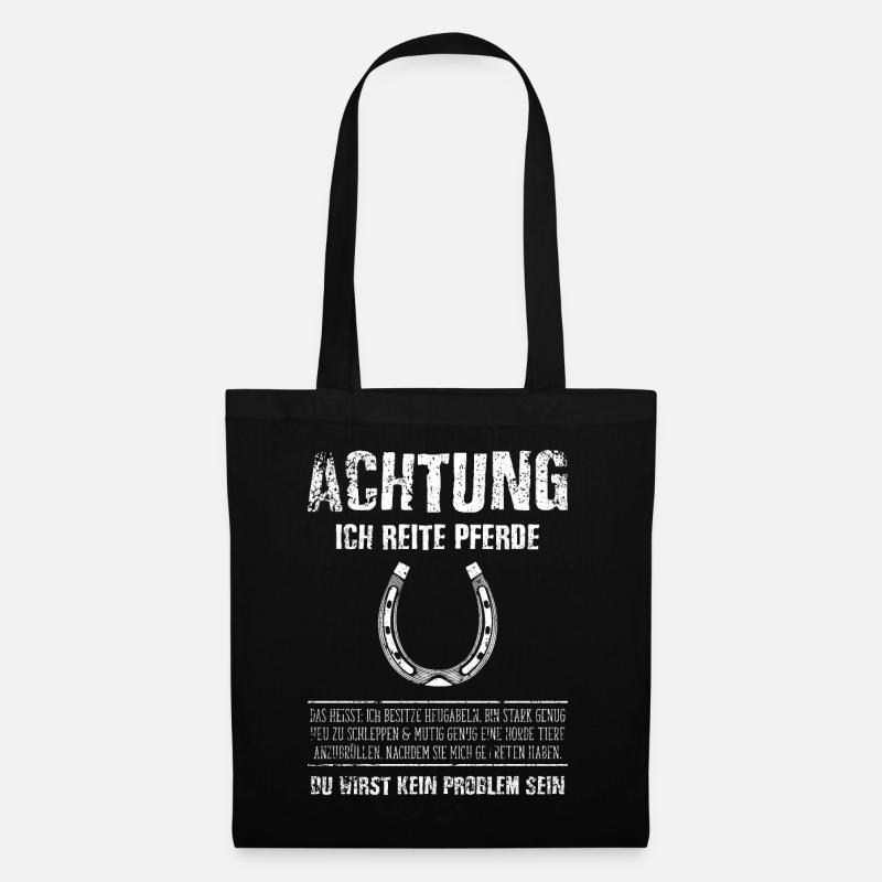 Pferdesprüche - Stoffbeutel - Schwarz