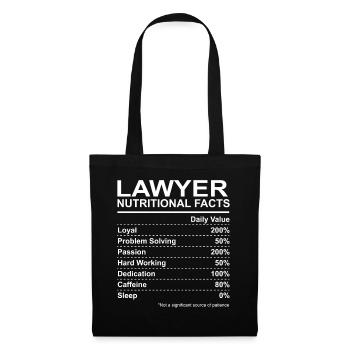 Lawyer Nutritional Facts - Tote Bag - black - Front