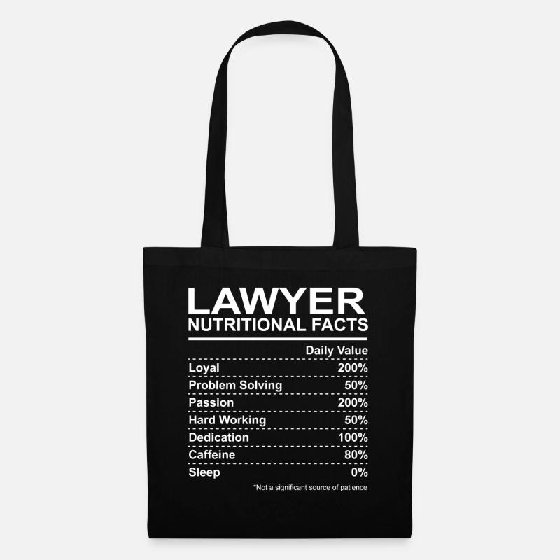 Lawyer Nutritional Facts - Stoffbeutel - Schwarz