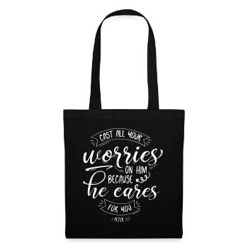 He Cares For You - Stoffbeutel - Schwarz - Vorne