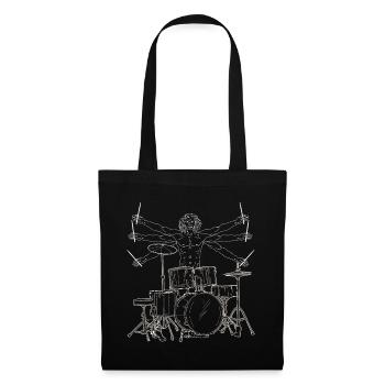 Vitruvian drummer - Tote Bag - black - Front