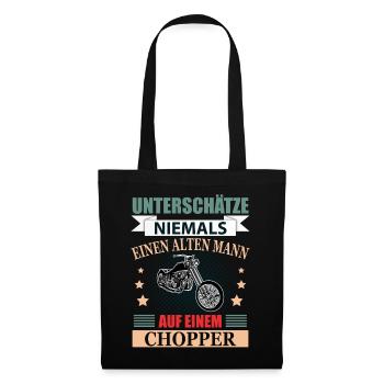 Chopper Rentner Geschenk Lustig Herren Spruch - Stoffbeutel - Schwarz - Vorne