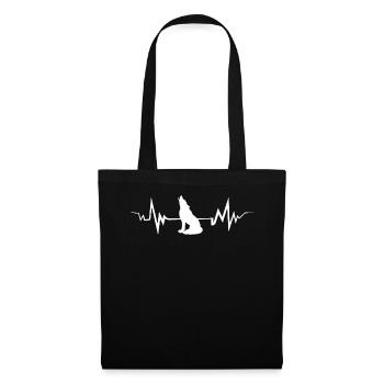 Heartbeat T-Shirt For Wolf Owners - Tote Bag - black - Front