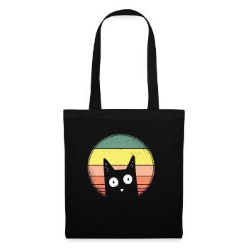 90s vintage retro funny, funny cat, cat design - Tote Bag - black - Front