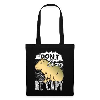 Capybara Mach dir keine Sorgen, sei Capy - Stoffbeutel - Schwarz - Vorne