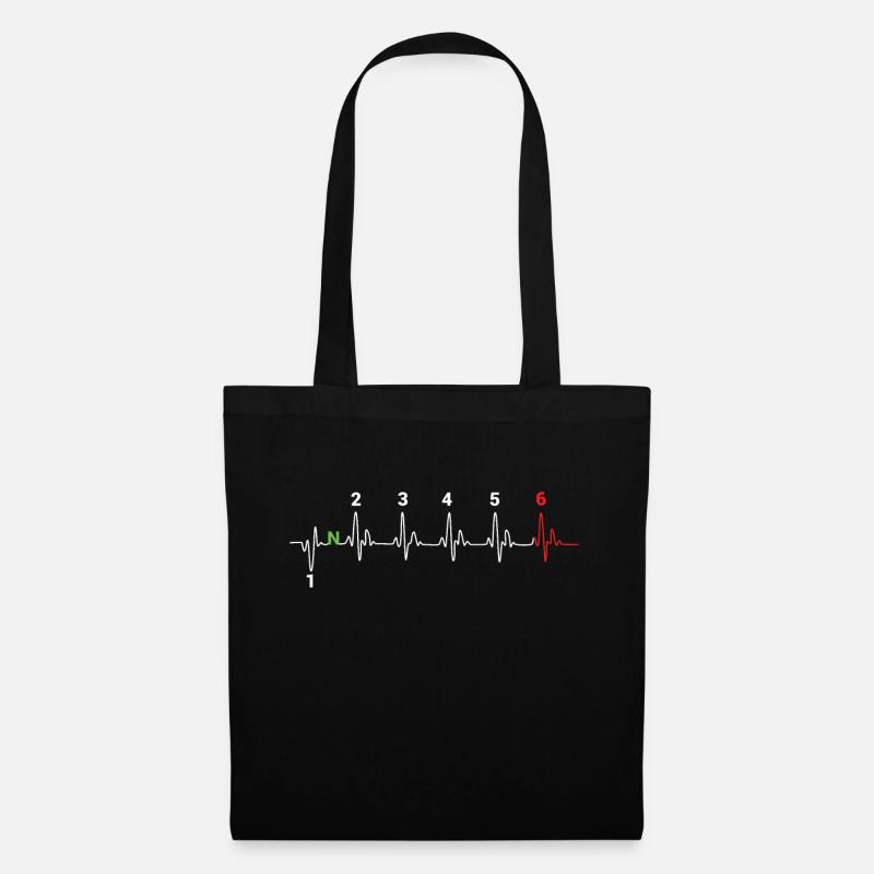 Gear shift motorcycle lines - Tote Bag - black