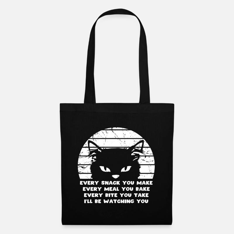Hungrige Katze - Stoffbeutel - Schwarz