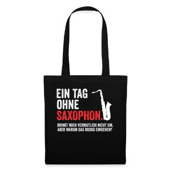 Saxophon - Stoffbeutel - Schwarz - Vorne