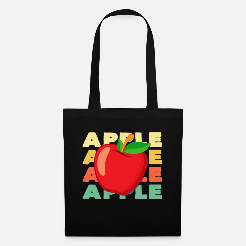Apfel - Stoffbeutel - Schwarz